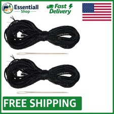 2 Set High-Performance Black Thread and Needles for Professional DIY Sewing