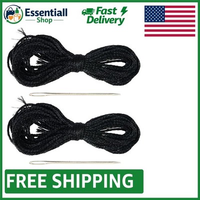 2 Set High-Performance Black Thread and Needles for Professional DIY Sewing