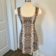 Diane Von Furstenberg Snakeskin Print Sleeveless Dress Size 4 Animal Print DVF