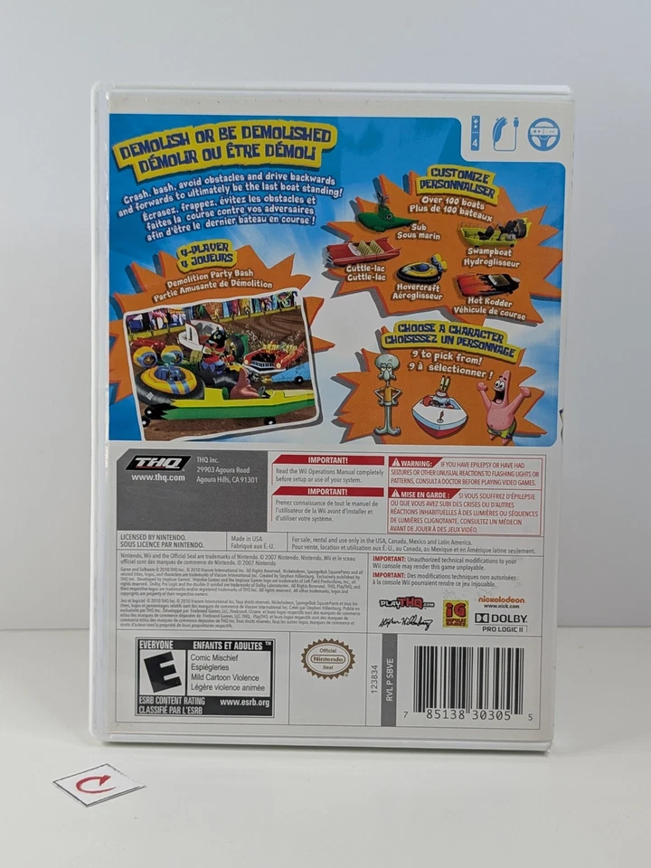 Spongebob Boating Bash (Nintendo Wii) CIB Complete w/ Manual - Image 2 of 4
