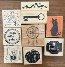 Halloween Mounted Rubber Stamps lot Mixed Brands