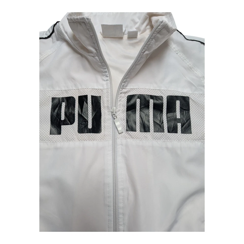 Puma Womens Lightweight White Windbreaker Coat Size-Uk14 - Image 4 of 4