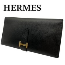 HERMES Bearn Classic ▢A Stamp Gold Hardware Long Wallet