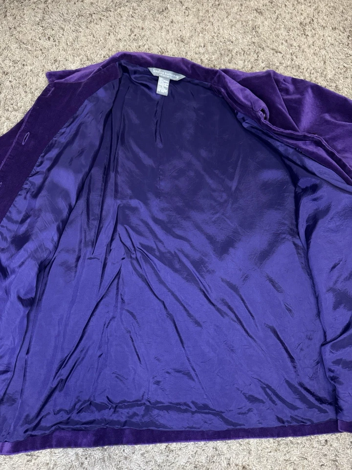 Cárdigan Chaqueta JESSICA HOLBROOK Vintage Púrpura Terciopelo Floral Bordado 3X Foto 4 de 4