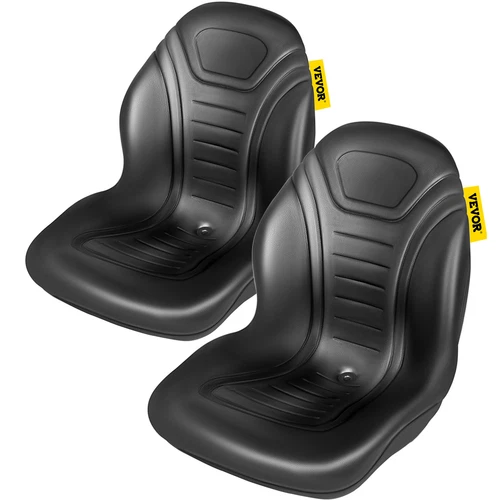 VEVOR Tractor Seat High Back Mower Seat Black Vinyl Forklift Drain Hole Pair - product listing photo