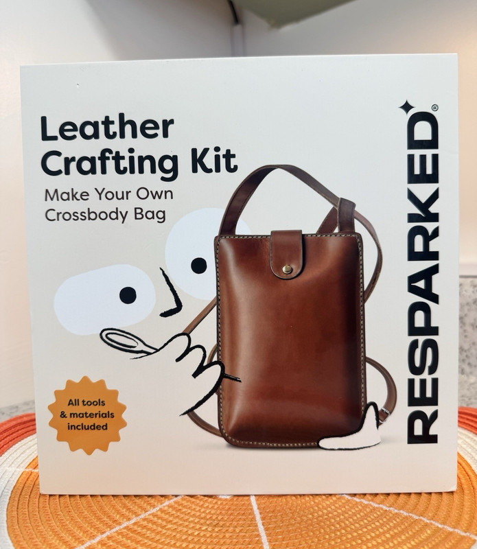 Resparked Leather Crafting Kit Make Your Own Crossbody Bag w/ Tools & Materials