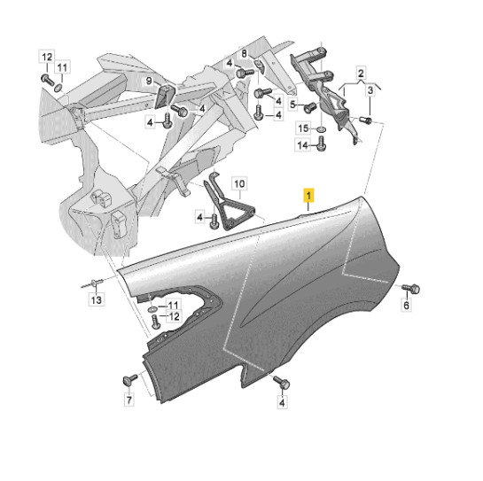 Audi R8 2016-2024 Rear Left Quarter panel White