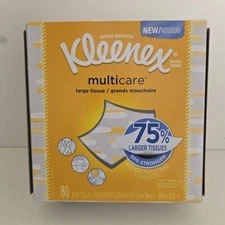 Kleenex Multicare Large Facial Tissues Box 80 Tissues Total-Discontinued-Open