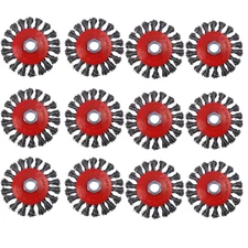 12 Pack 4 Inch Wire Wheels for Angle Grinder, Wire Brush for 4 1/2 Angle Grinder