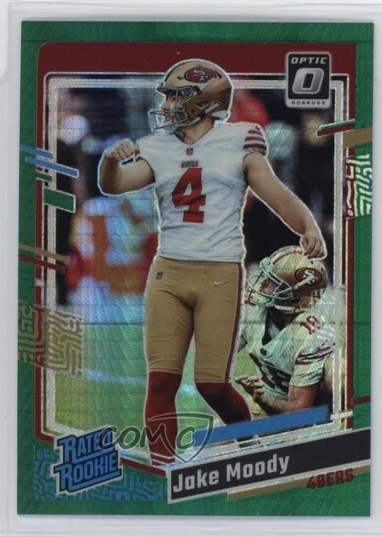 2023 Panini Donruss Optic Rated Rookie Green Hyper Prizm Jake Moody #289 1sg1