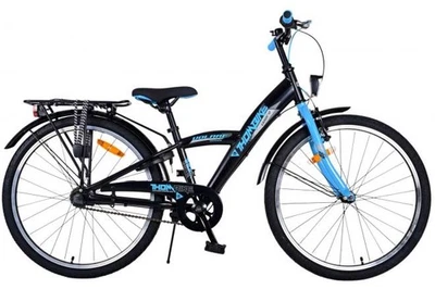 VOLARE 24Zoll Thombike Blau Schwarz 8-10Jahre Fahrrad Hand/Rücktrittbremse Gepäckträger