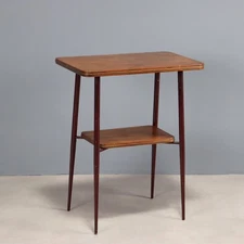 Vintage Coffee Table Design Wood Double Top Italy 1960s Original