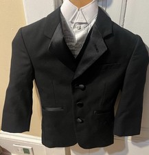 Boys Black Tuxedo Shirt, Jacket, Vest Set Size BXS