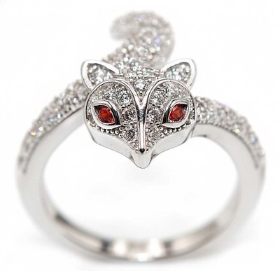 Fox Face 1CT Heat Treated RubelliteTourmaline 925Sterling Silver Ring Sz 7 MK6-4