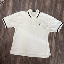 Vintage Ashworth Polo Shirt Men's Medium Short Sleeve Golf White Made in USA