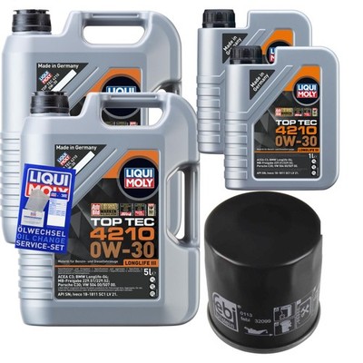 FEBI Inspektionspaket 12 L Liqui Moly Top Tec 4210 0W-30 für Nissan Micra IV 1.2