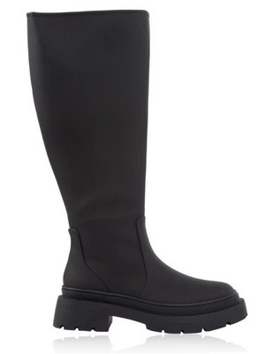 Kangol Damenstiefel hohe Knie Gummi schwarz klobig   UK-Größe 5 EU38