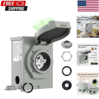 50 Amp Generator Power Inlet Box, NEMA SS2-50P Generator Box 6250/12500W 50a ...