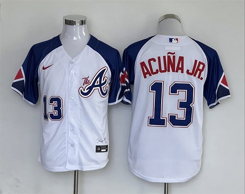 Ronald Acuna Jr #13 Atlanta Braves City Connect Stitched Jersey Mens