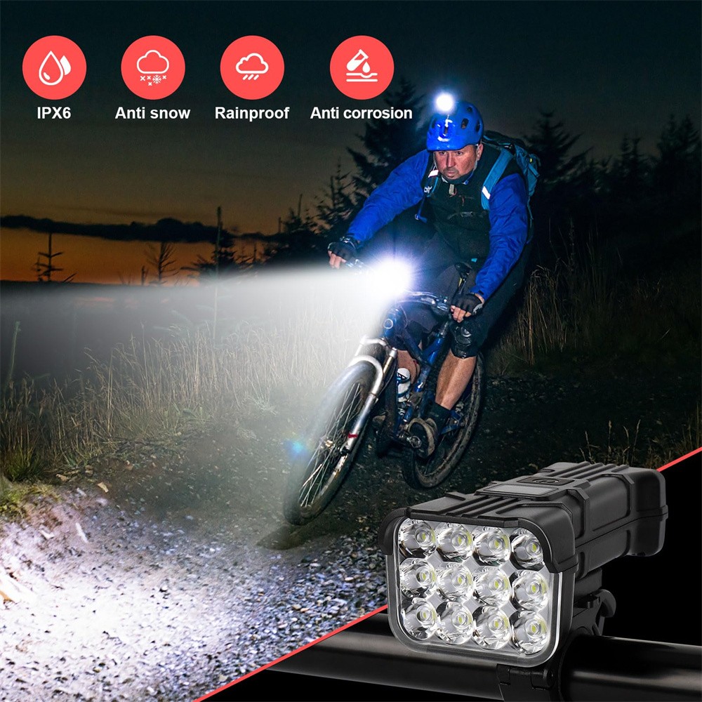 2xRechargeable LED Mountain Bike Lights 90000LM Bicycle Torch Front Lamp+Bracket