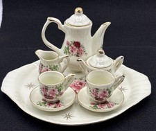 Vintage,Miniature, Porcelain, Tea Set, Formalities Pattern, Miniature Tea Set