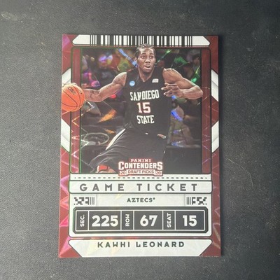 2020 Panini Contenders Draft Picks Kawhi Leonard Green Explosion #18 Aztecs
