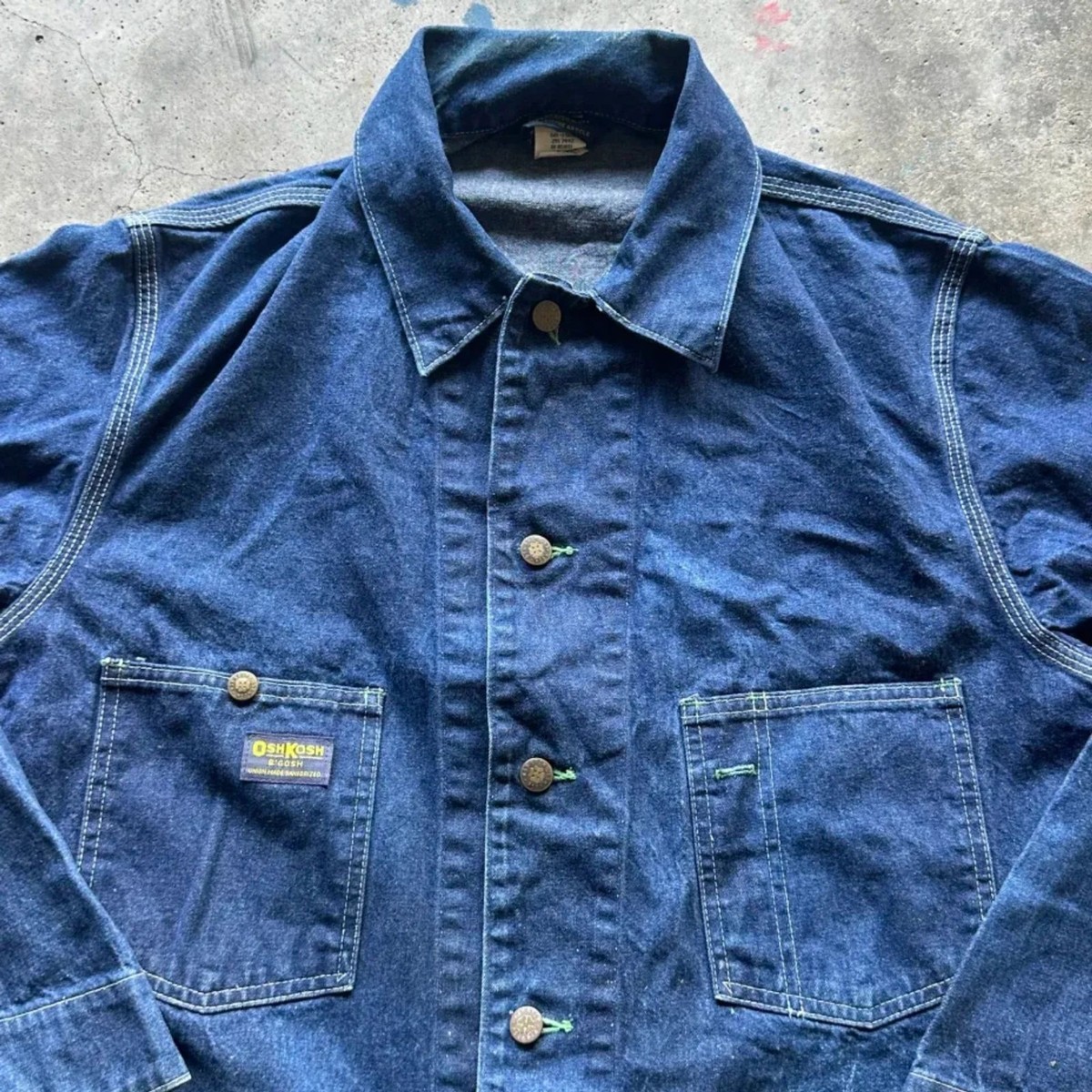 Vintage 60s 70s OshKosh Denim Chore Jacket Size 40R | eBay
