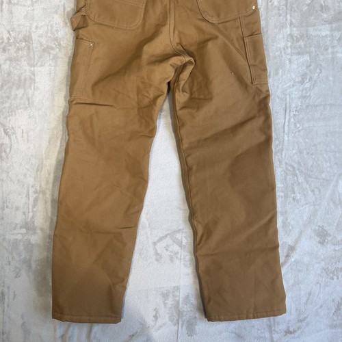 Carhartt Double Knee Overalls Men's 34X34 R01 BRN Brown Canvas Carpenter - Picture 10 of 12