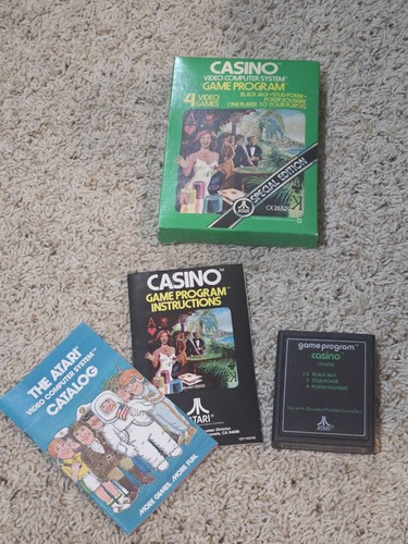 CASINO Atari 2600 Complete In Box CIB Manual Video Game