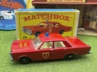 1966 Matchbox Ford Galaxie Fire Chief No. 59c  Car w/ E4 Box Lesney England Orig