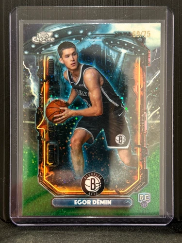Egor Demin 2025-26 Topps Chrome Cosmic ET Green Diamond Refractor RC 69/75