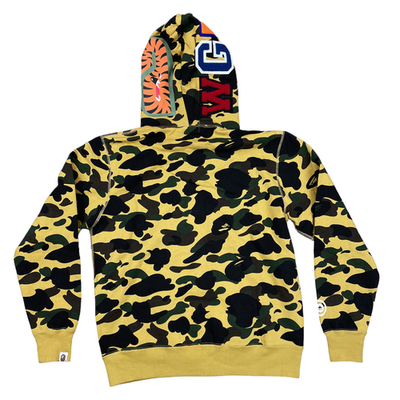 BAPE Color Camo Shark WGM Full Zip Hoodie Yellow | A Bathing Ape