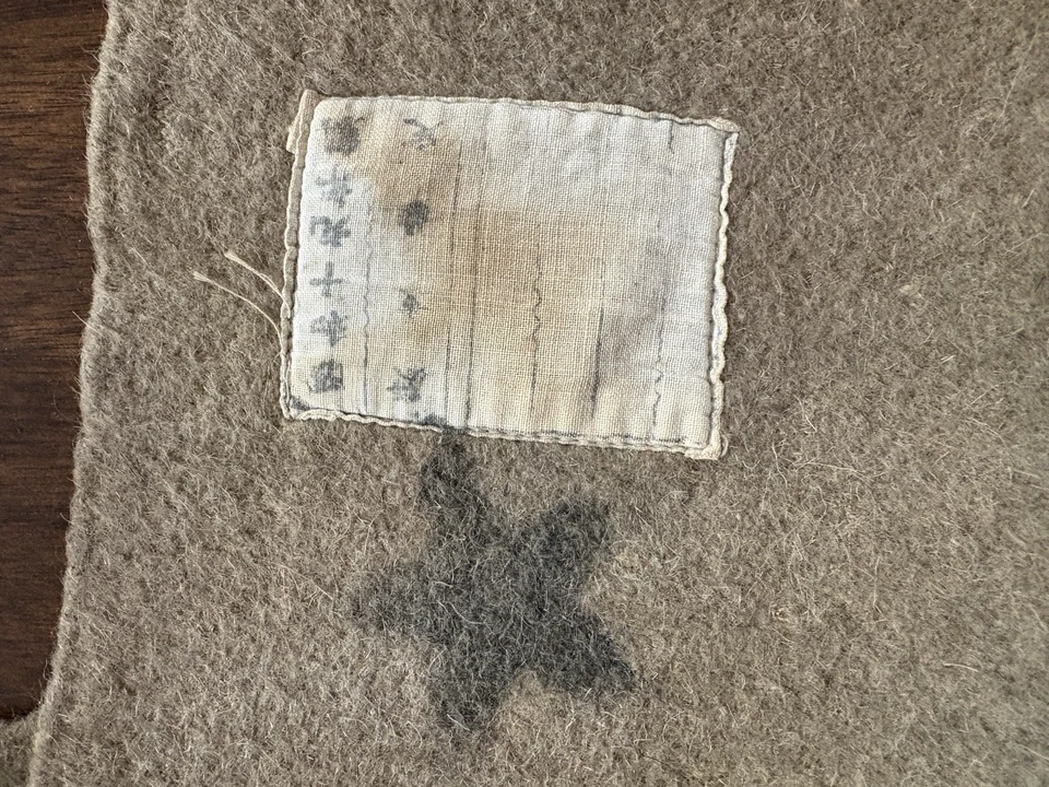 "Manta de lana del ejército japonés de la Segunda Guerra Mundial 74""x 65""" Foto 4 de 4