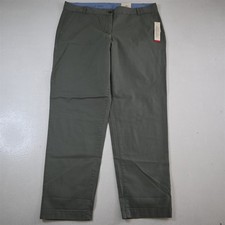 NEW Talbots 14 Green Slim Ankle Weekend Chino Womens Pants