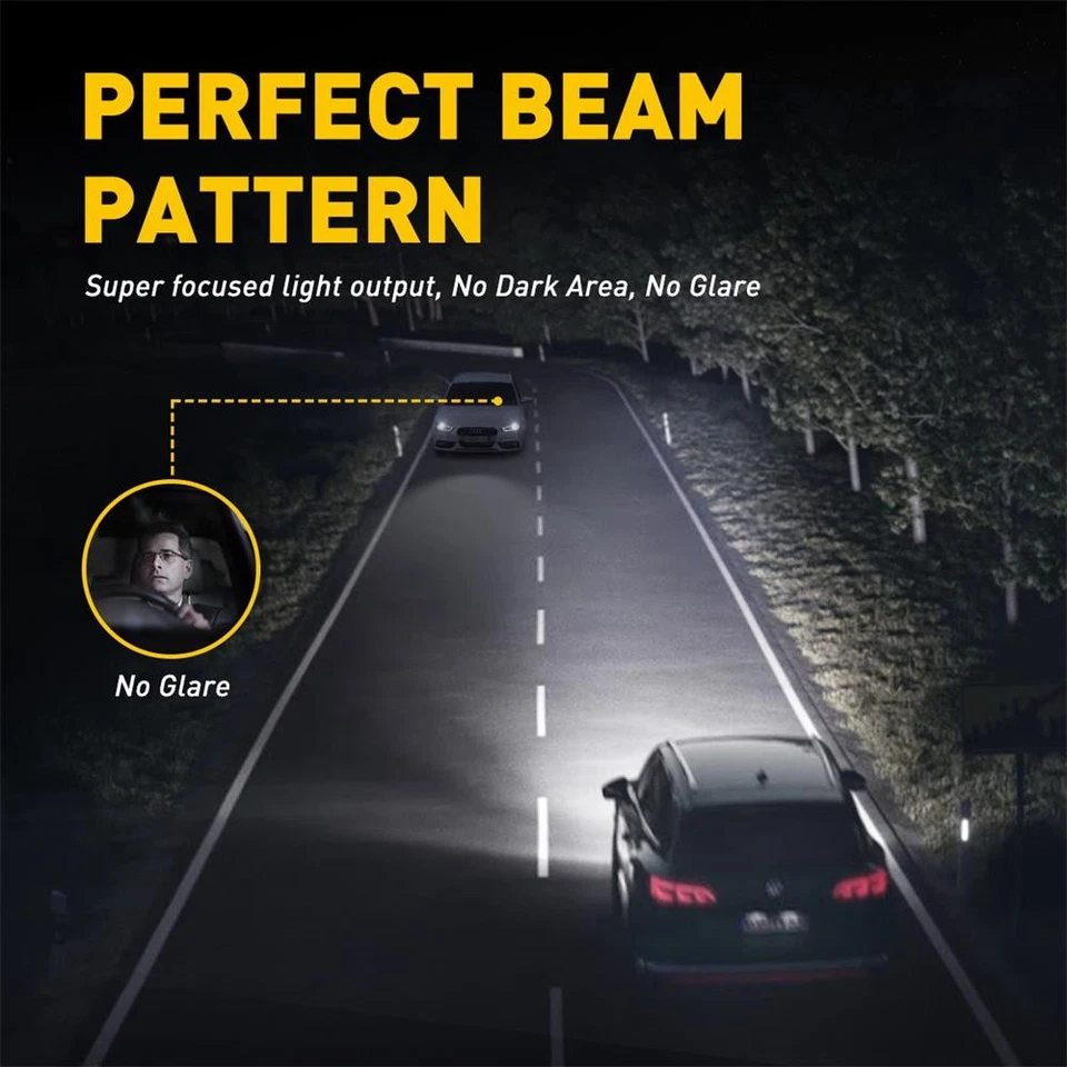 CANBUS Error Free High Low Beam H8 H11 H9 LED Headlight Headlamps 60000LM  2/4X - Image 3 of 4