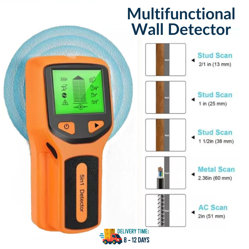 5 in 1 Electric Detector Wall Wood Metal Sensor Wire Stud Finder Cable Scanner