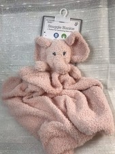 Modern Baby Plush Snuggle Blankie Pink ELEPHANT Lovey Security Blanket Nunu NEW