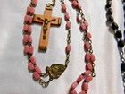 Vintage Rosary Beads Rose and Black Lot of 2 — photo 2