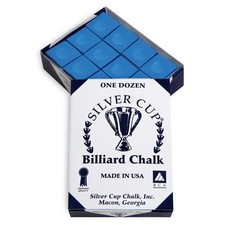 Silver Cup Billiard Chalk - One Dozen Electric Blue 
