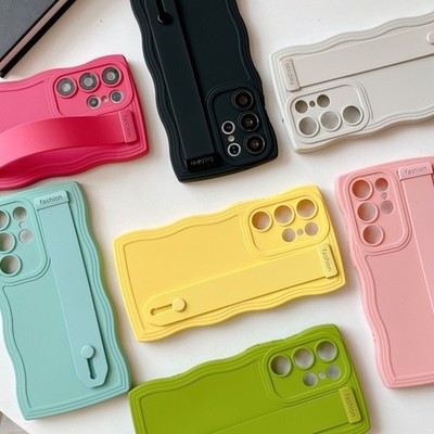 For Samsung A15/A25/A35/A55/A16/A36/A56 Case Wriststrap Stand Cute Wave Cover