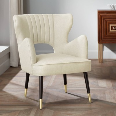 55 Downing Street Kara 26 1/4'' Wide Oatmeal Fabric Modern Armchair