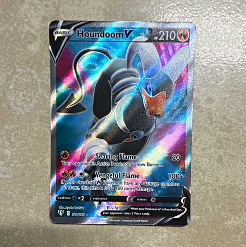 Pokemon TCG Houndoom V 178/189 Darkness Ablaze Full Art Holo UR 210 HP Eng