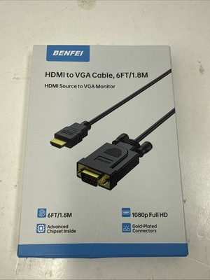 Benfei (000181BLACK 6ft ) HDMI to VGA Cable