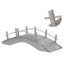 Yobadam Mini Wooden Arch Bridge 1:12 Scale Dollhouse Hand Painted Birch Wood