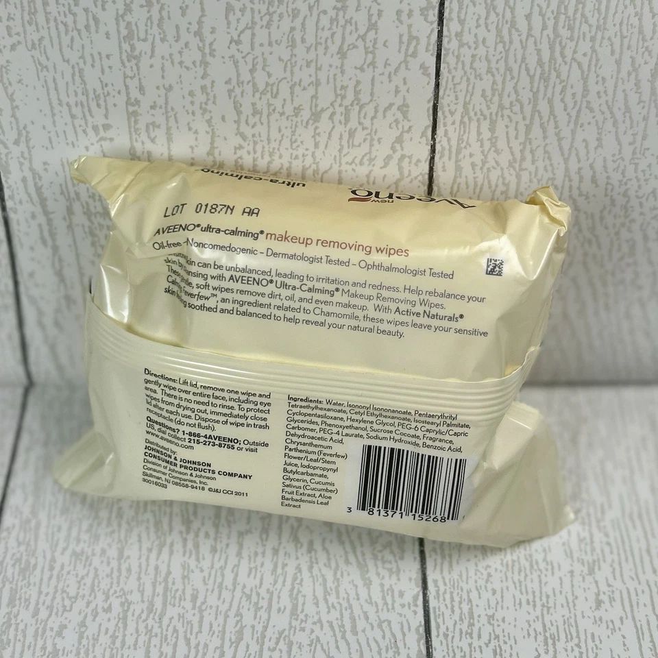 AVEENO ACTIVE NATURALS TOALLITAS DESMAQUILLANTES ULTRA CALMANTES 25 TOALLITAS (LOTE DE 2) Foto 3 de 3