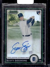 2010 Bowman Chrome REFRACTOR AUTOGRAPH 456/500 Scott Sizemore RC #199A Tigers