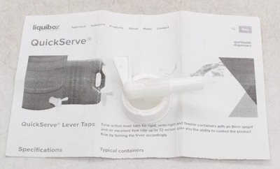 Liquibox 38-400 PP Quick Serve Lever Tap w/ 8mm Spigot  - Part Number - 253401