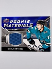 Upper Deck 2020-21 Series 2 Rookie Materials Jersey Nikolai Knyzhov RM-NK Sharks