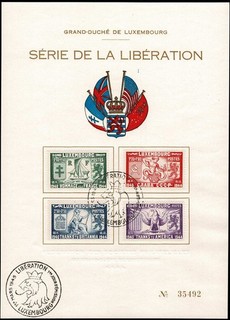 Luxemburg Luxembourg 1945 Satzblatt Befreiung Luxemburgs 2. Weltkrieg