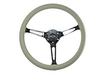 15 Chrome Steering Wheel Tan Microfiber 6 Hole Classic Chevy Car Truck Style